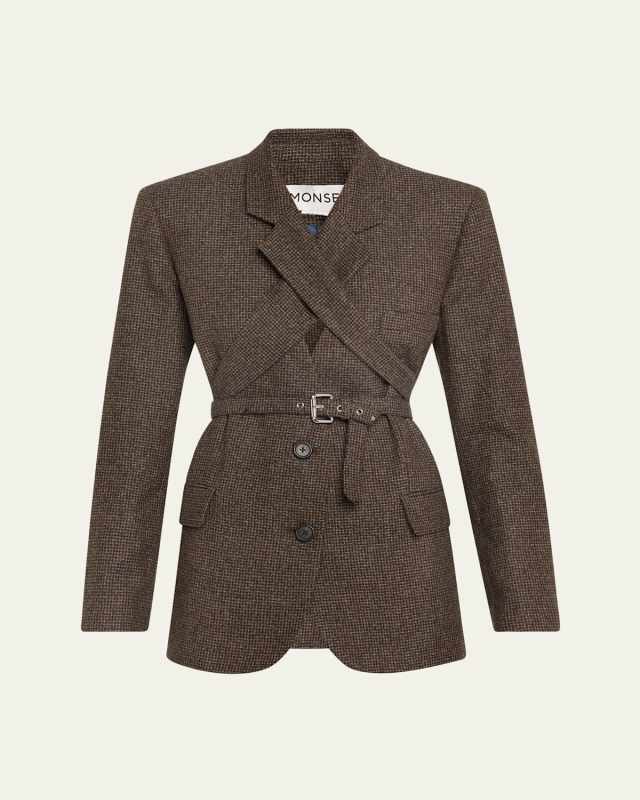 Crisscross Wool Blazer